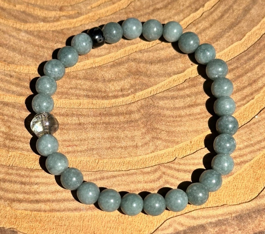 Burmese Jade, 6mm bead gemstone bracelet