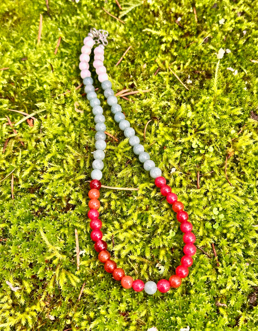 Choker: The Aries : Carnelian, Aventurine, Howlite
