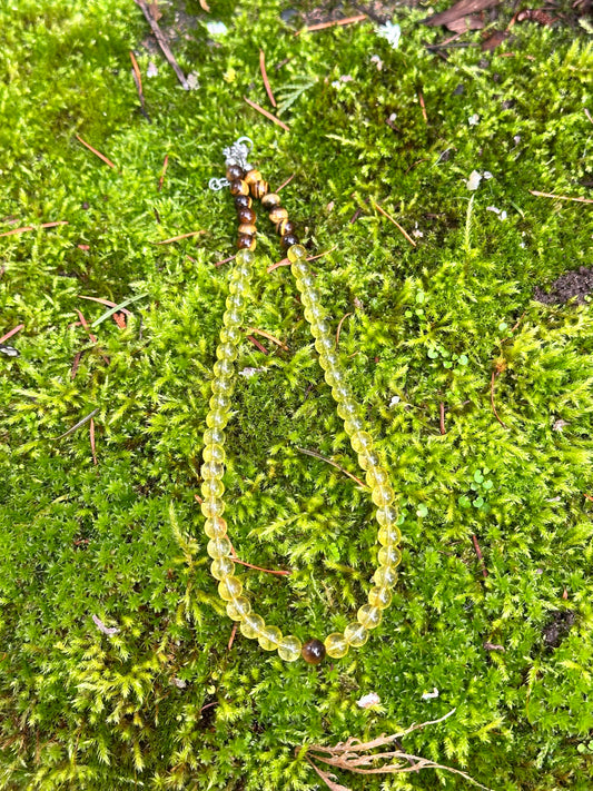 Choker: The Leo : Citrine, Peridot, Tiger's Eye