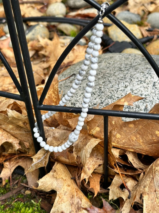 Choker: Off Centered Series: Howlite with accent bead of stars