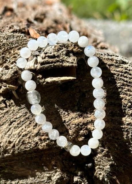 Moonstone, 6mm bead gemstone bracelet