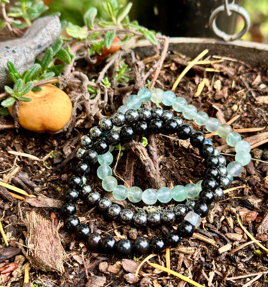 4 Elements Series Trio: Earth 2:Obsidian, Hematite, Fluorite