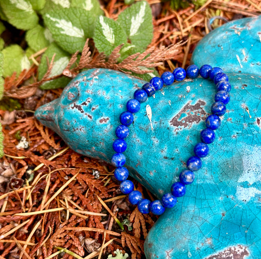 Lapis Lazuli, 6mm bead gemstone bracelet