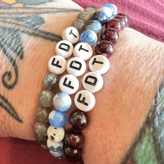 FDT, 6mm bead gemstone bracelet